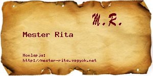 Mester Rita névjegykártya
