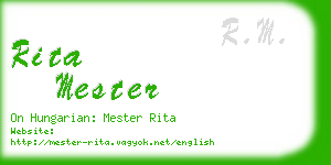 rita mester business card